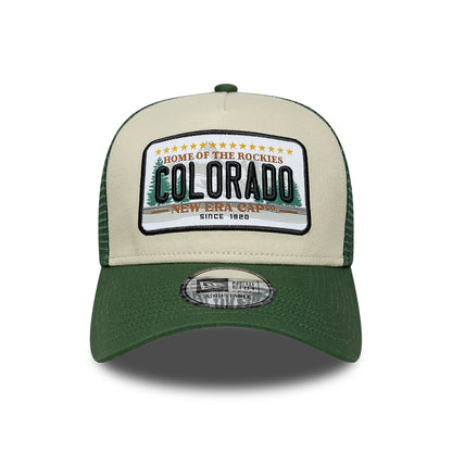 Casquette Trucker A-Frame 9FORTY License Plate Colorado pierre-vert foncé NEW ERA
