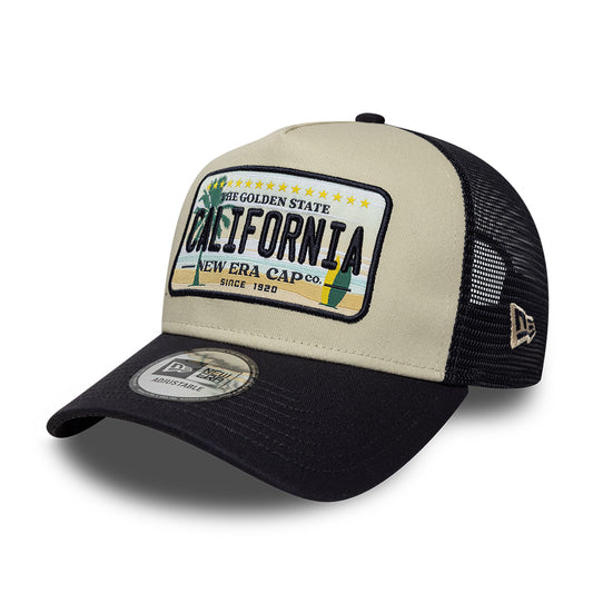 Casquette Trucker A-Frame 9FORTY License Plate California pierre-bleu marine NEW ERA