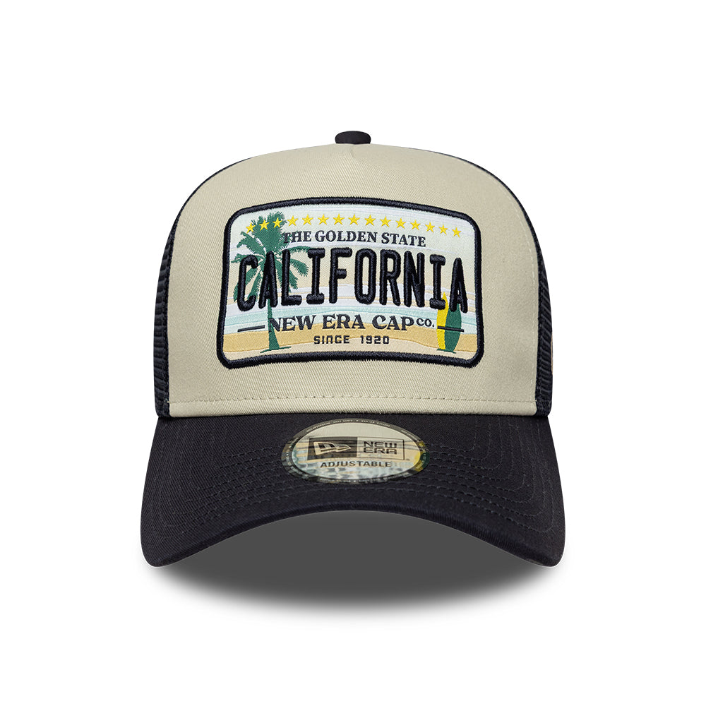 Casquette Trucker A-Frame 9FORTY License Plate California pierre-bleu marine NEW ERA