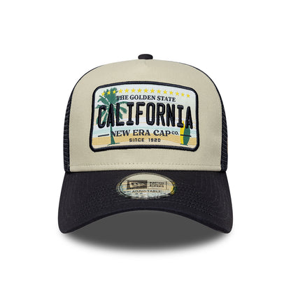 Casquette Trucker A-Frame 9FORTY License Plate California pierre-bleu marine NEW ERA