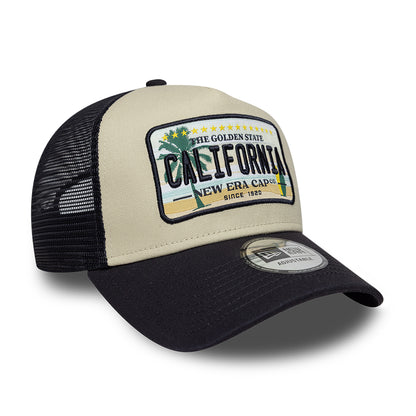Casquette Trucker A-Frame 9FORTY License Plate California pierre-bleu marine NEW ERA