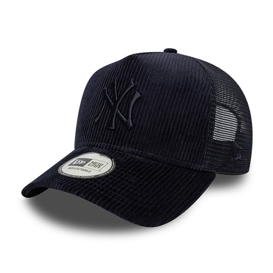 Casquette Trucker A-Frame 9FORTY MLB Tonal Cord New York Yankees bleu marine sur bleu marine NEW ERA
