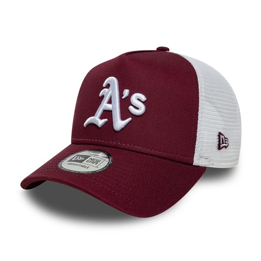 Casquette Trucker A-Frame 9FORTY MLB League Essential Athletics bordeaux-blanc NEW ERA