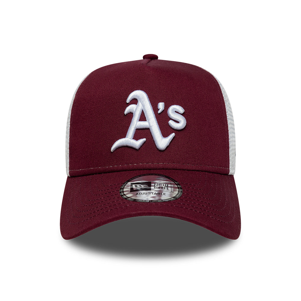 Casquette Trucker A-Frame 9FORTY MLB League Essential Athletics bordeaux-blanc NEW ERA
