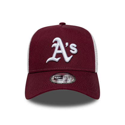 Casquette Trucker A-Frame 9FORTY MLB League Essential Athletics bordeaux-blanc NEW ERA