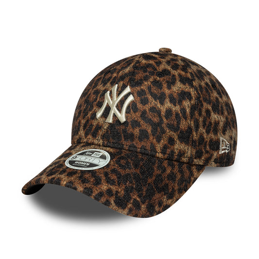 Casquette Femme 9FORTY MLB Cosy Leopard New York Yankees marron profond NEW ERA