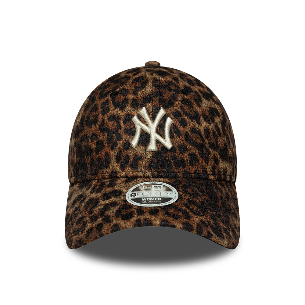 Casquette Femme 9FORTY MLB Cosy Leopard New York Yankees marron profond NEW ERA
