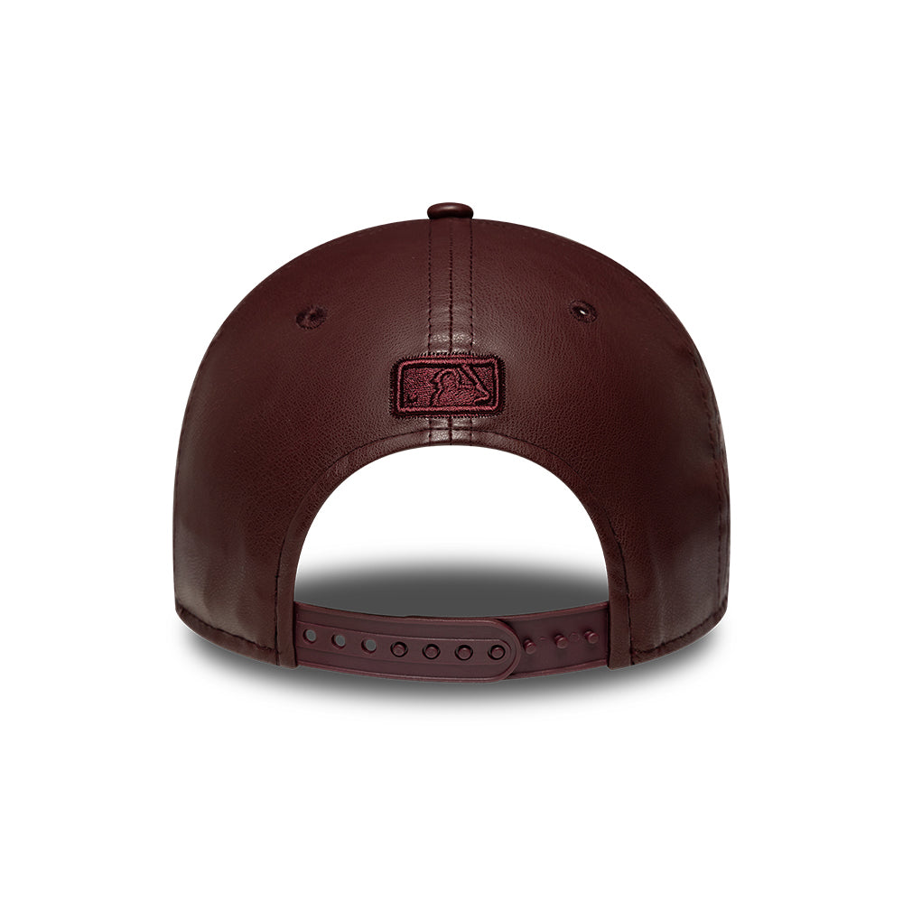 Casquette Femme 9FORTY M-Crown MLB Diamante PU New York Yankees bordeaux NEW ERA