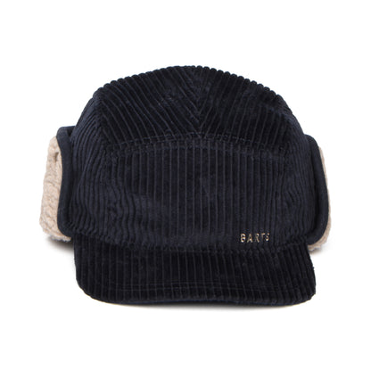 Casquette 5 Panel en Velours Côtelé Avec Protège-Oreilles Rayner bleu marine foncé BARTS