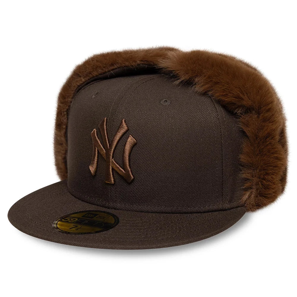 Casquette 59FIFTY MLB World Series Dogear Avec Protège-Oreilles New York Yankees marron NEW ERA
