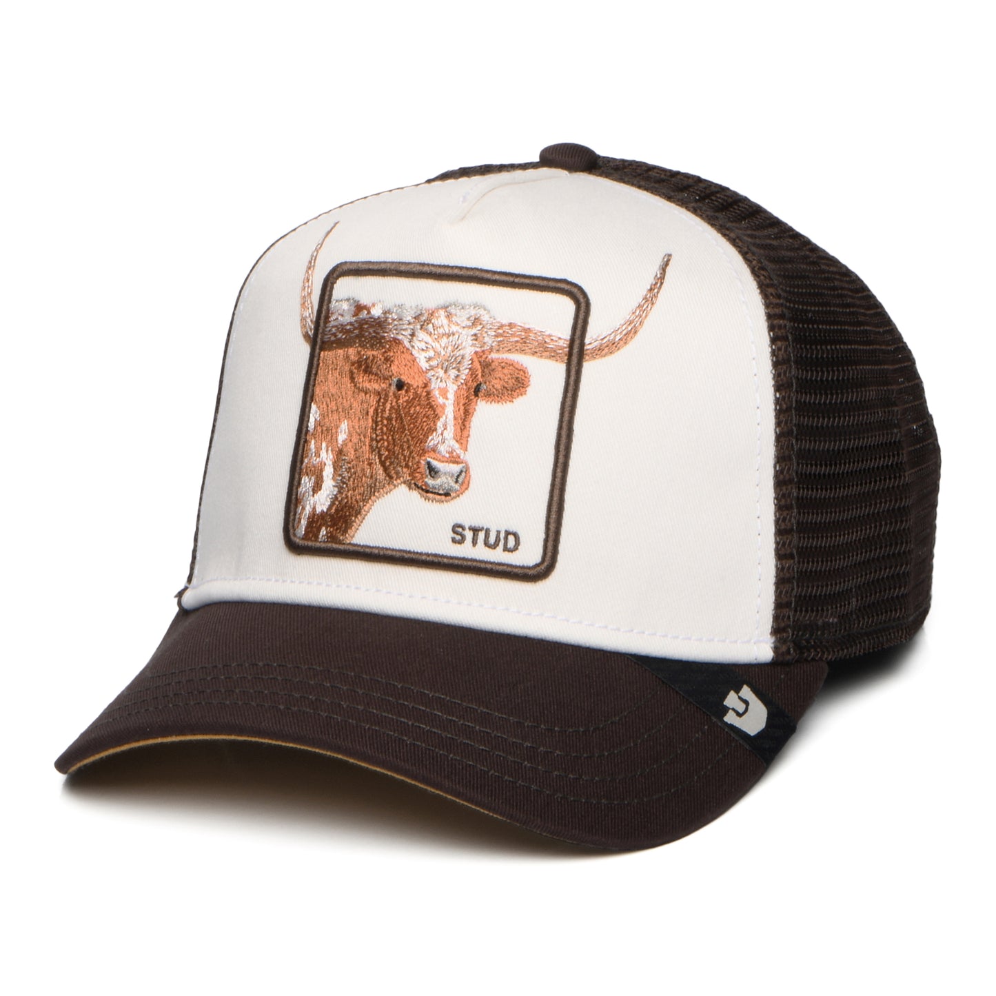 Casquette Trucker Over the Line Longhorn blanc-marron GOORIN
