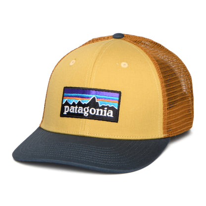 Casquette Trucker en Coton Bio P-6 Logo beige sable-bleu ardoise PATAGONIA