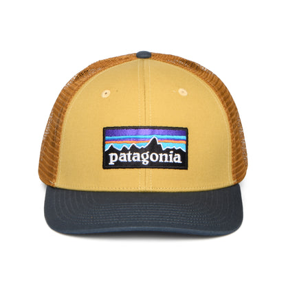Casquette Trucker en Coton Bio P-6 Logo beige sable-bleu ardoise PATAGONIA