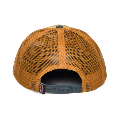 Casquette Trucker en Coton Bio P-6 Logo beige sable-bleu ardoise PATAGONIA