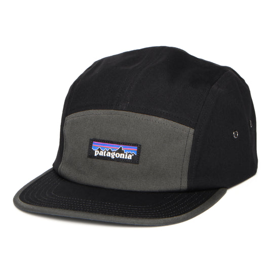 Casquette 5 Panel en Coton Bio P-6 Label Graphic Maclure noir-gris PATAGONIA