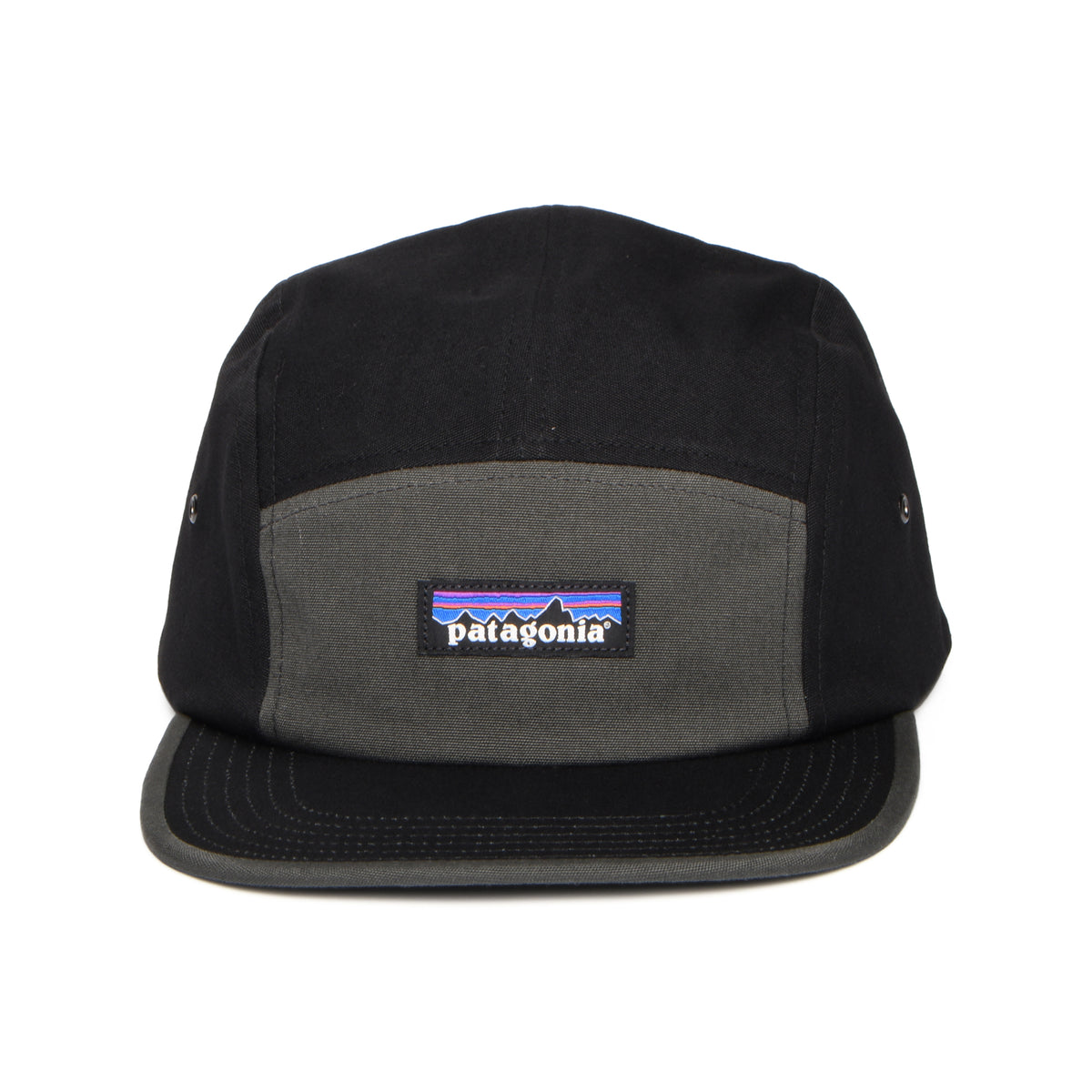 Casquette 5 Panel en Coton Bio P-6 Label Graphic Maclure noir-gris PATAGONIA
