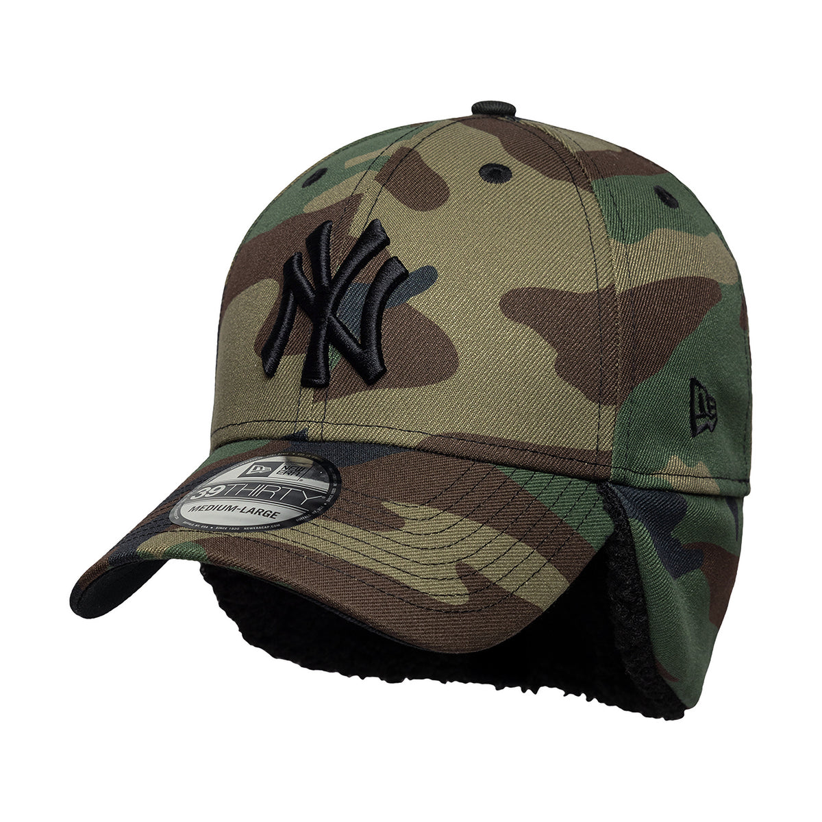 Casquette 39THIRTY MLB Down Flap New York Yankees camouflage-noir NEW ERA