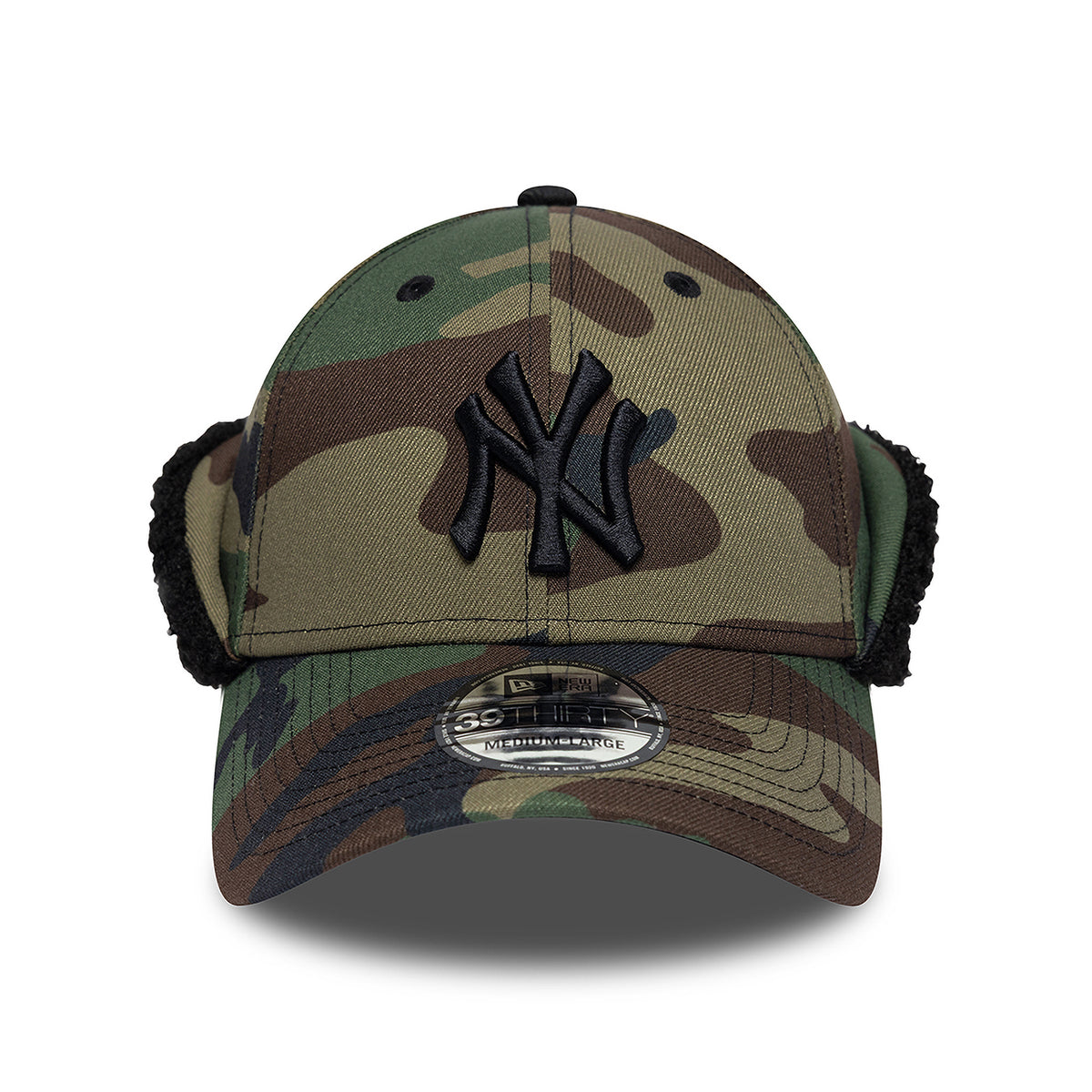 Casquette 39THIRTY MLB Down Flap New York Yankees camouflage-noir NEW ERA