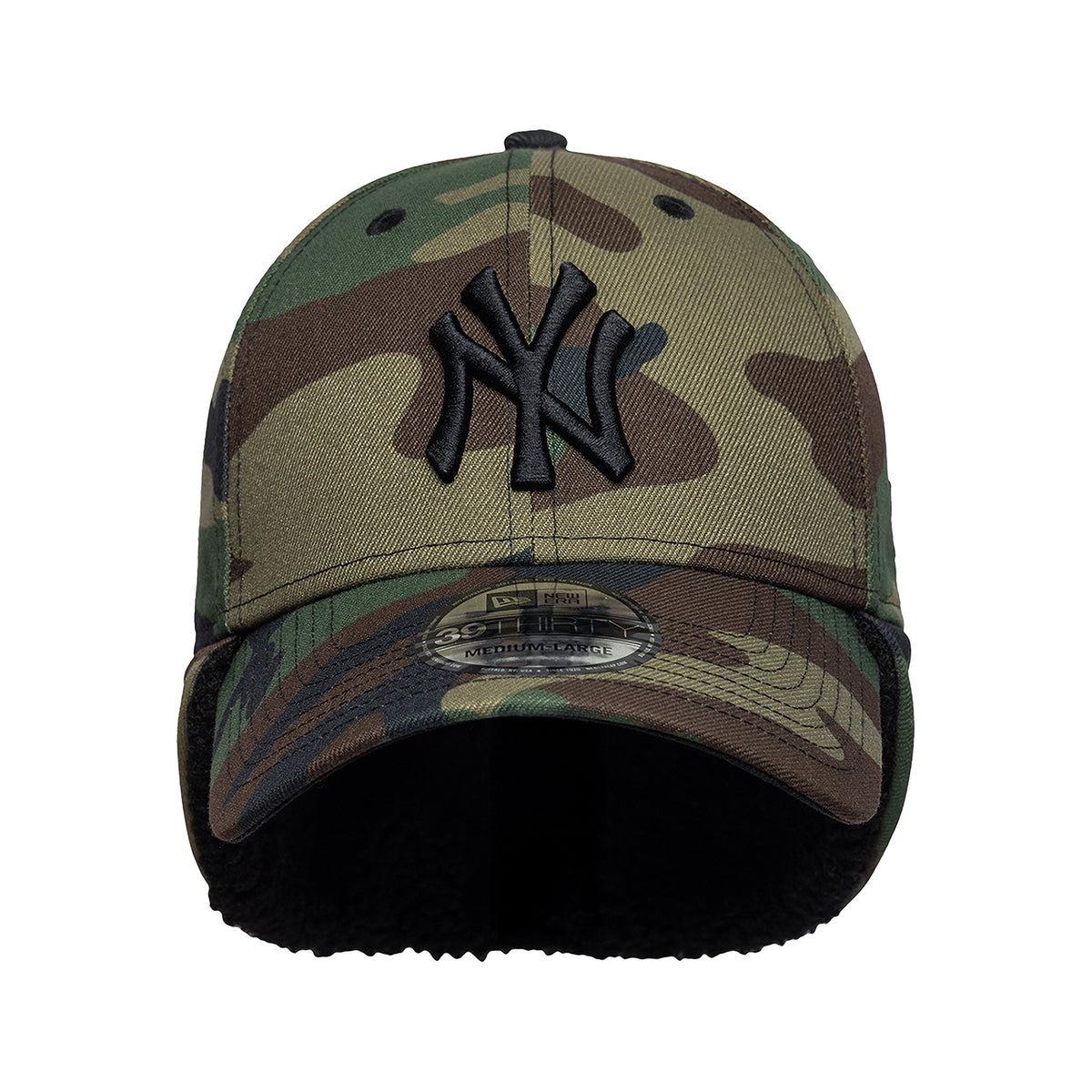 Casquette 39THIRTY MLB Down Flap New York Yankees camouflage-noir NEW ERA