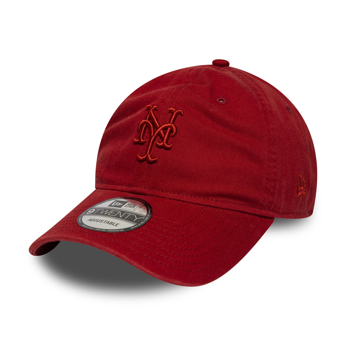 Casquette 9TWENTY MLB Washed Midi Logo New York Mets rouge profond NEW ERA
