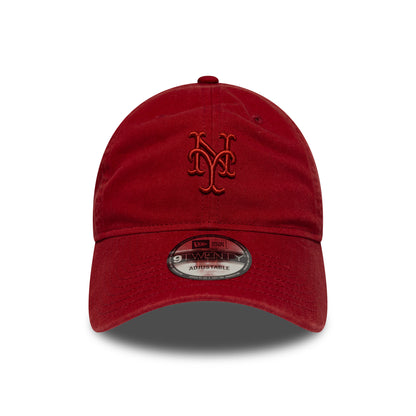 Casquette 9TWENTY MLB Washed Midi Logo New York Mets rouge profond NEW ERA
