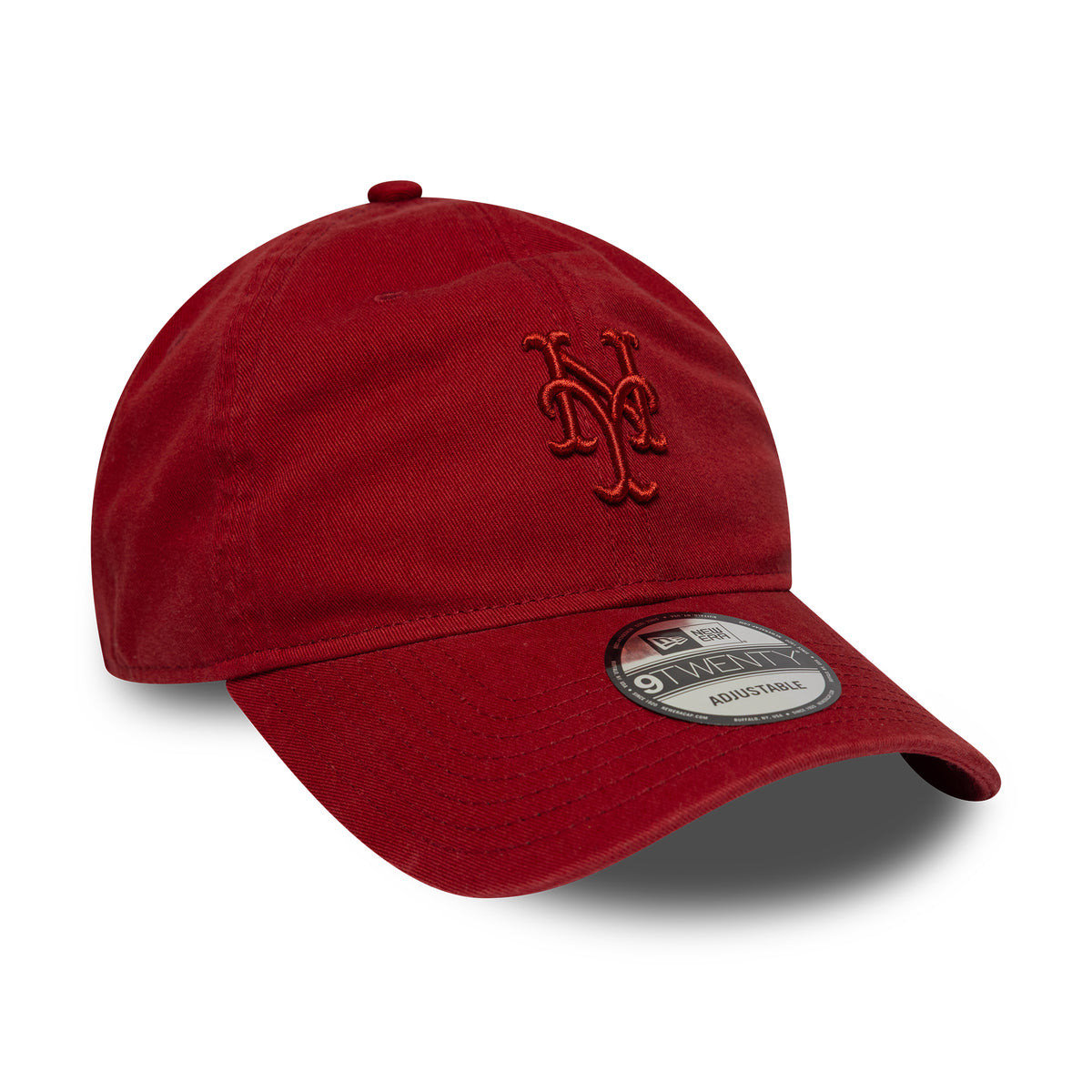 Casquette 9TWENTY MLB Washed Midi Logo New York Mets rouge profond NEW ERA