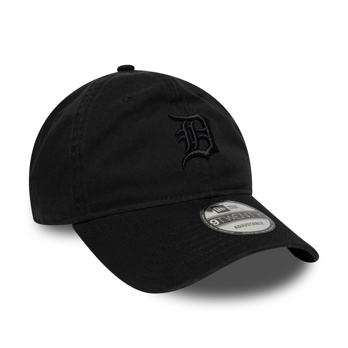 Casquette 9TWENTY MLB Washed Midi Logo Detroit Tigers noir sur noir NEW ERA