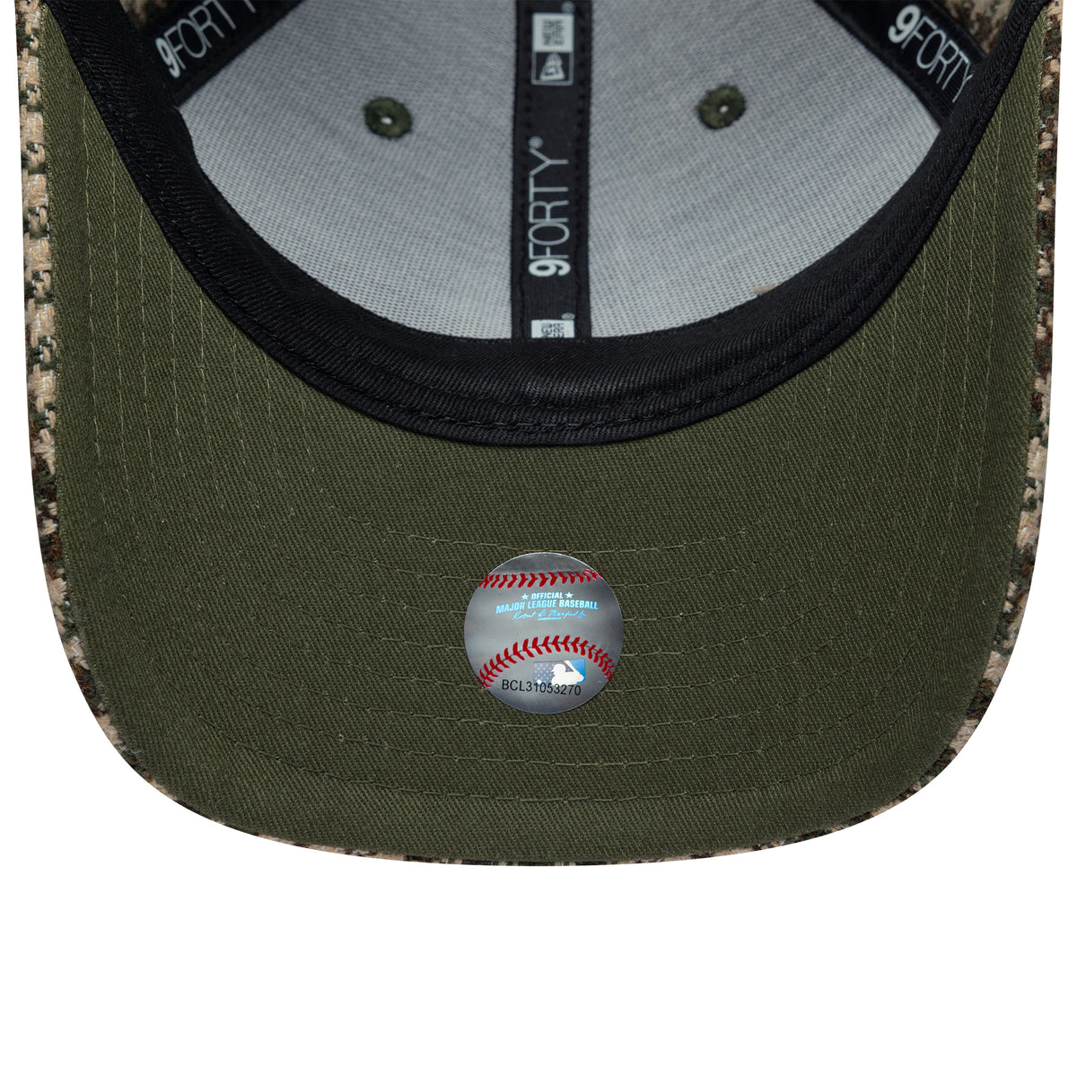 Casquette Femme 9FORTY M-Crown MLB Houndstooth L.A. Dodgers camel-olive NEW ERA