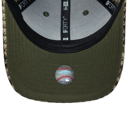 Casquette Femme 9FORTY M-Crown MLB Houndstooth L.A. Dodgers camel-olive NEW ERA