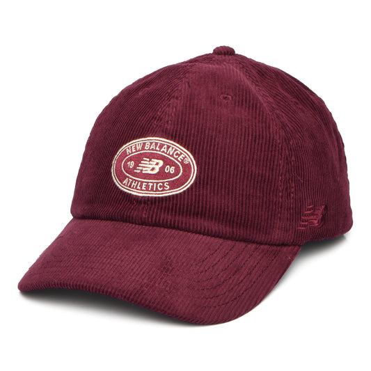 Casquette en Velours Côtelé Athletics vin NEW BALANCE