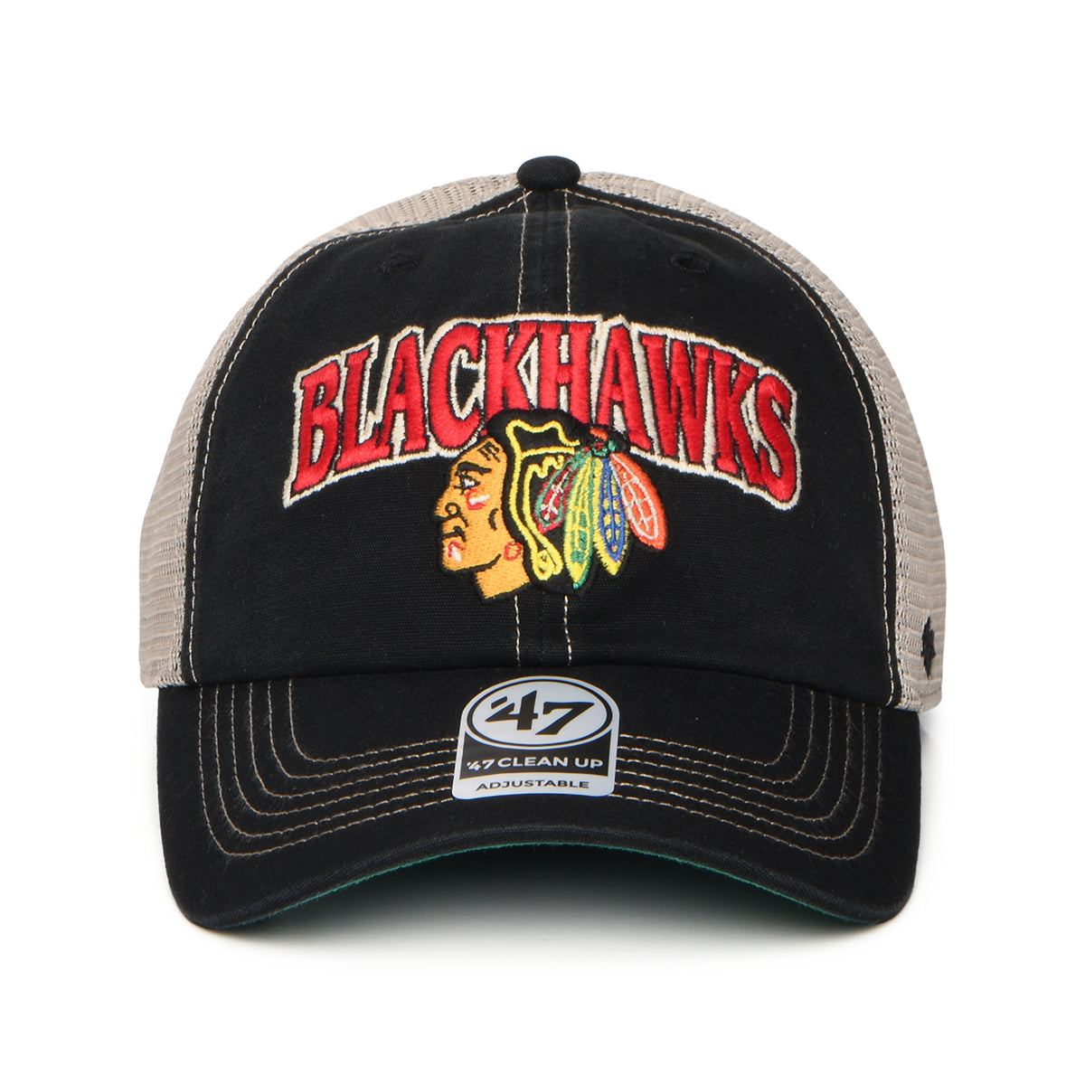 Casquette Trucker NHL Tuscaloosa Clean Up Chicago Blackhawks noir délavé-blanc 47 BRAND