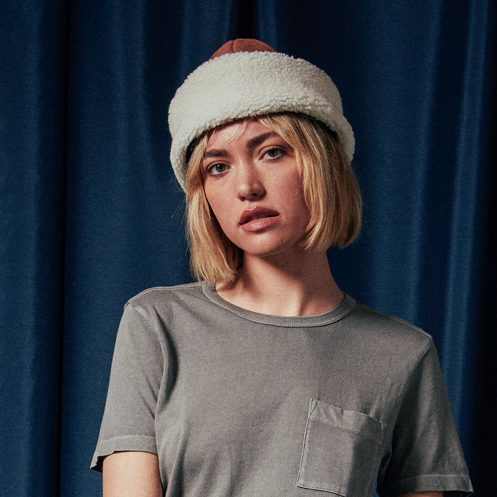 Chapeau Hiver Ginsburg toffee-blanc cassé BRIXTON