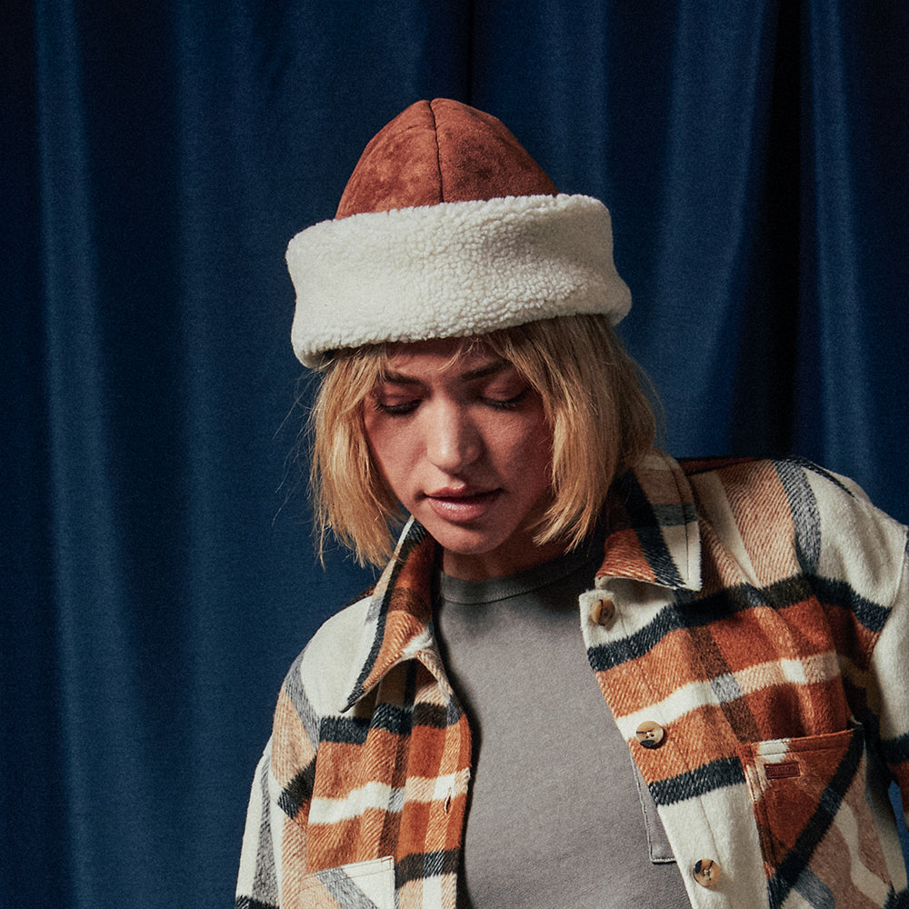 Chapeau Hiver Ginsburg toffee-blanc cassé BRIXTON