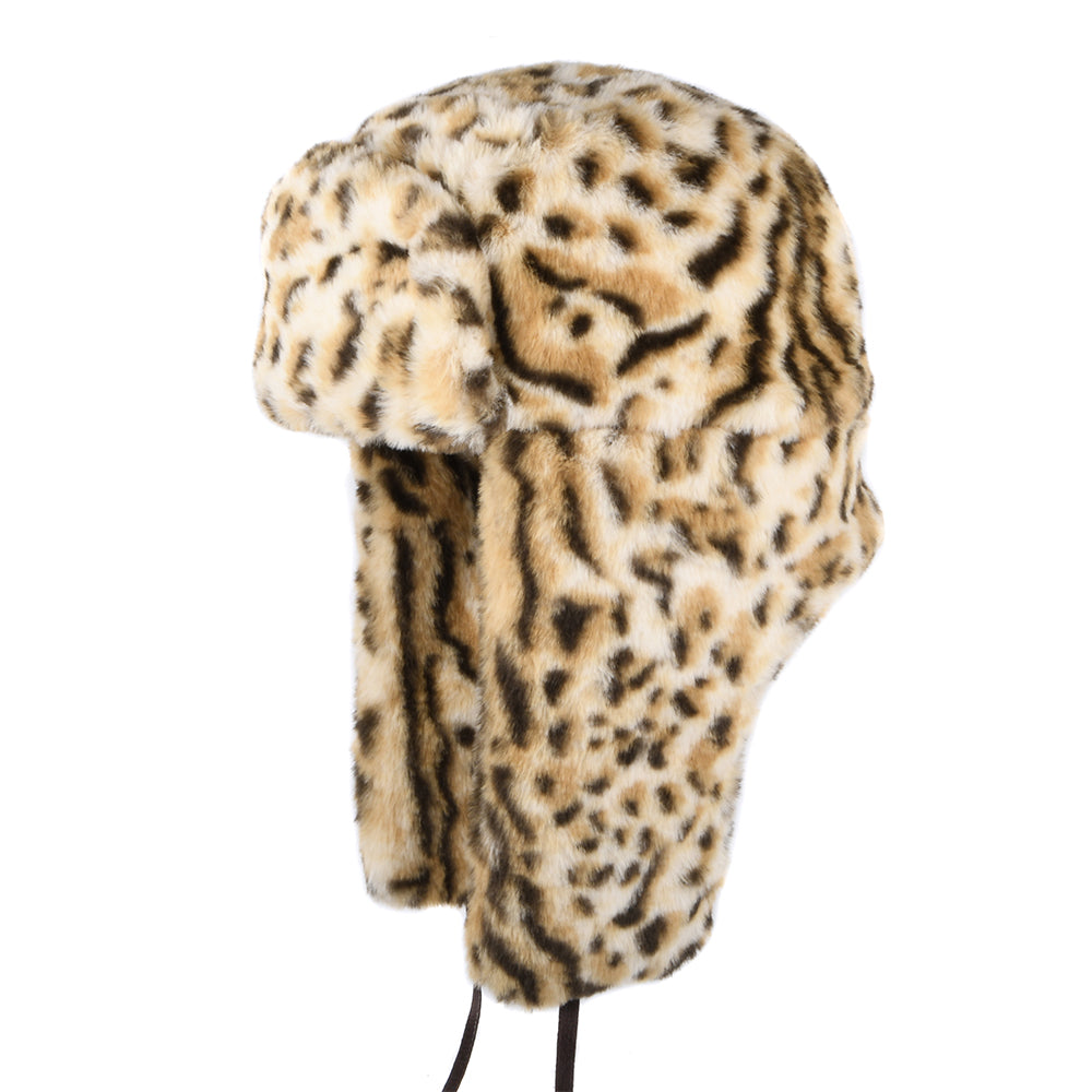 Chapeau En Véritable Fourrure Léopard - Style Cloche, Taille S, Couleur Marron, Occasion