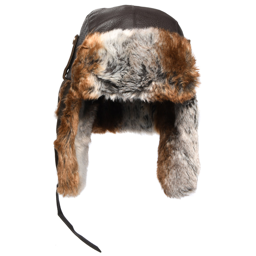 Chapka en Simili-Cuir marron DORFMAN PACIFIC