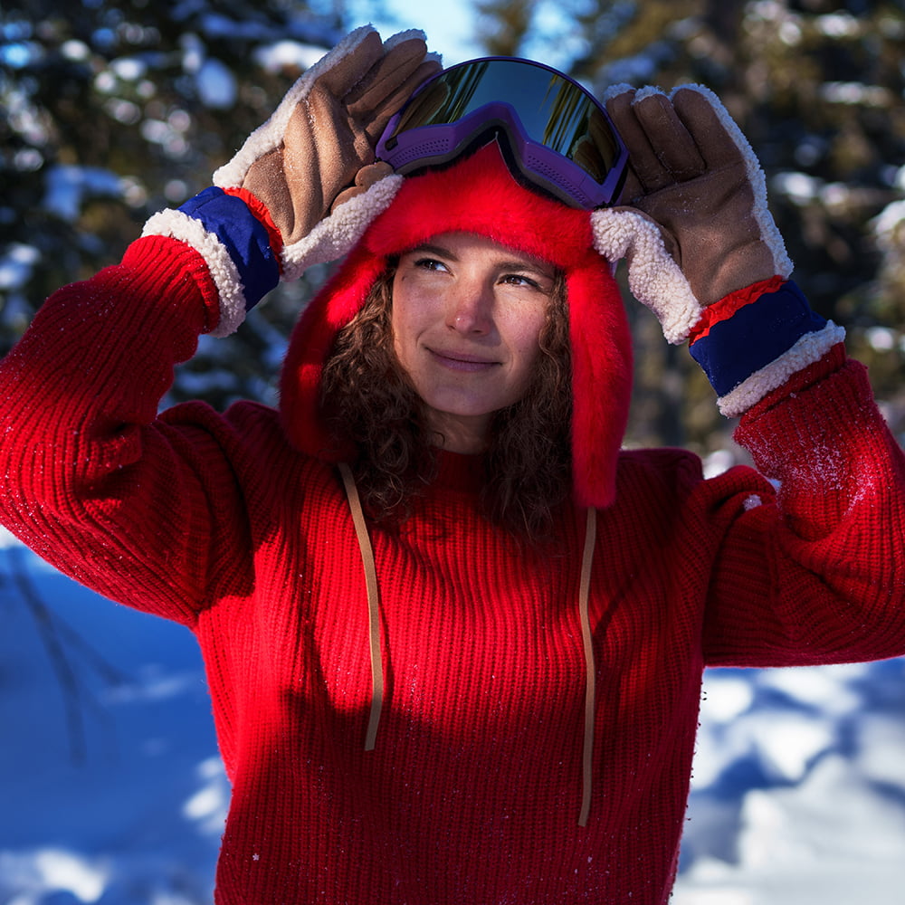 Chapka en Fausse Fourrure Lucerne Bomber rouge BARTS