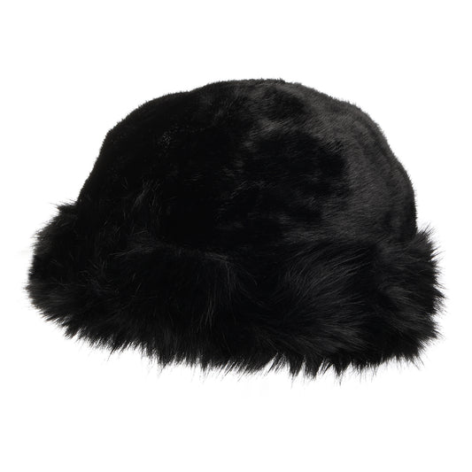 Chapeau Cloche en Fausse Fourrure noir WHITELEY
