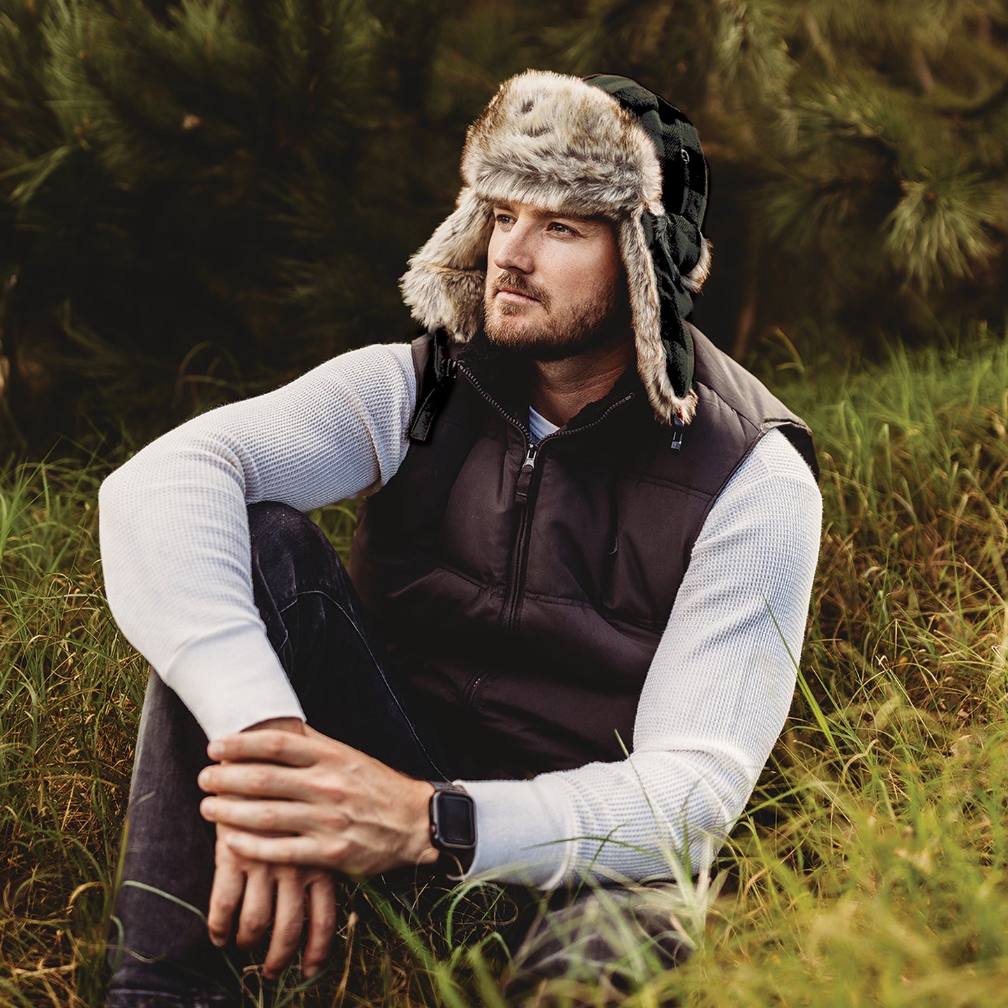 Chapka à Carreaux Saint Cloud olive SCALA