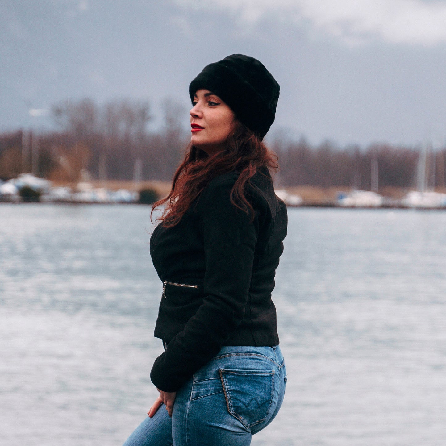 Toque Fourrure noir JAXON & JAMES