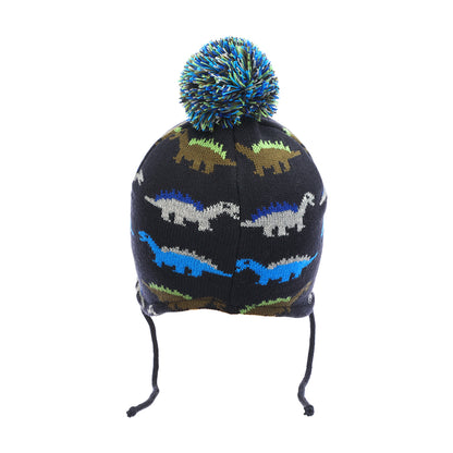 Bonnet à Pompon Péruvien Dino bleu marine SCALA