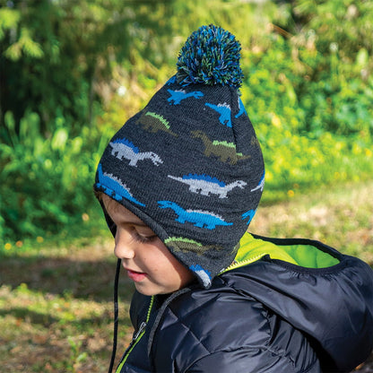 Bonnet à Pompon Péruvien Dino bleu marine SCALA