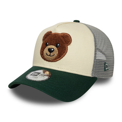 Casquette Trucker Enfant A-Frame Boucle Bear crème-vert foncé NEW ERA