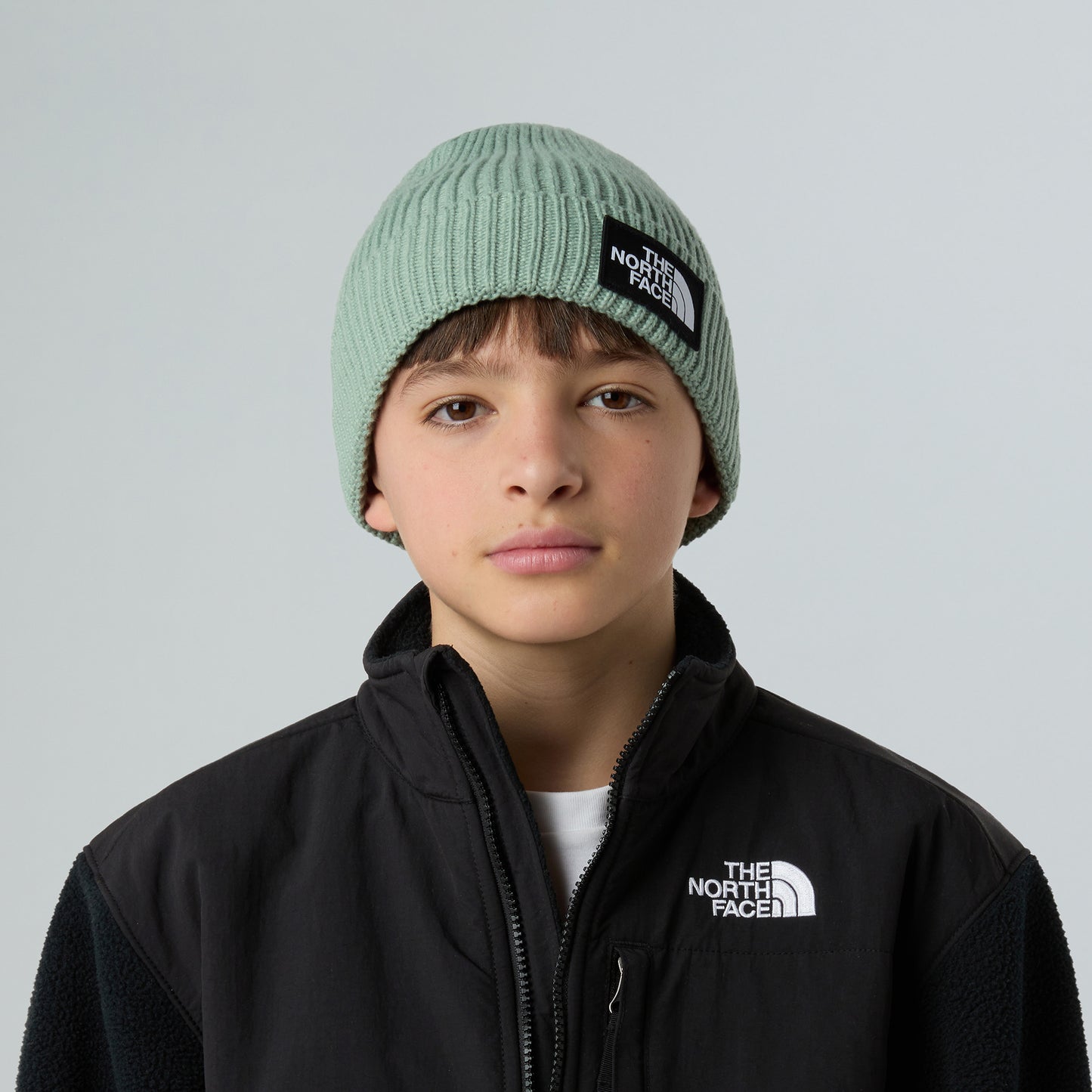 Bonnet Enfant Recyclé à Revers TNF Logo Box sauge THE NORTH FACE