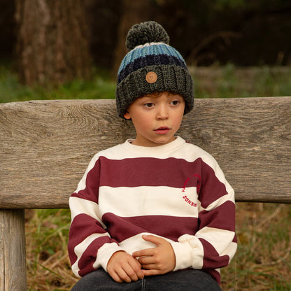 Bonnet à Pompon Wilhelm vert militaire-bleu BARTS