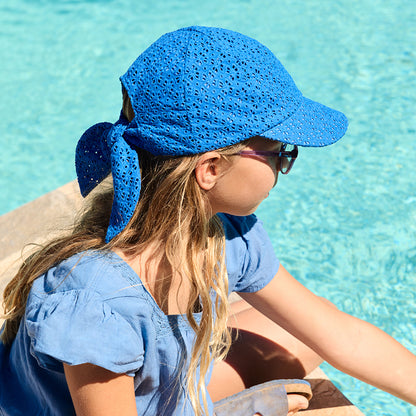Casquette de Soleil Enfant en Coton Broderie Anglaise Wuppy bleu roi BARTS