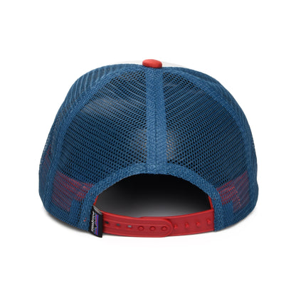 Casquette Trucker Enfant en Coton Bio Fitz Roy Bear blanc-rouge-bleu PATAGONIA
