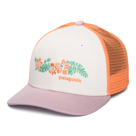 Casquette Trucker Enfant en Coton Bio Friends Lei blanc-violette-pêche PATAGONIA