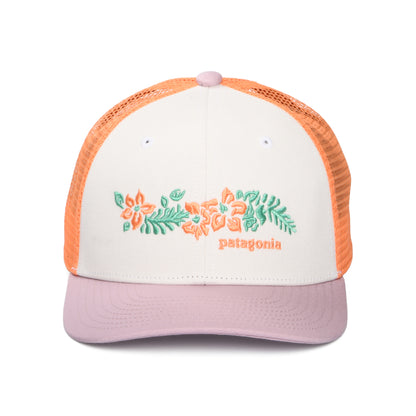 Casquette Trucker Enfant en Coton Bio Friends Lei blanc-violette-pêche PATAGONIA