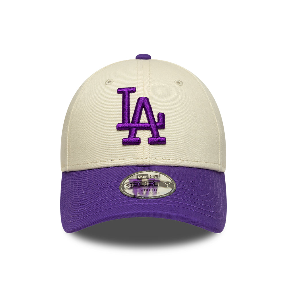 Casquette Enfant 9FORTY MLB League Essential L.A. Dodgers beige-violet NEW ERA