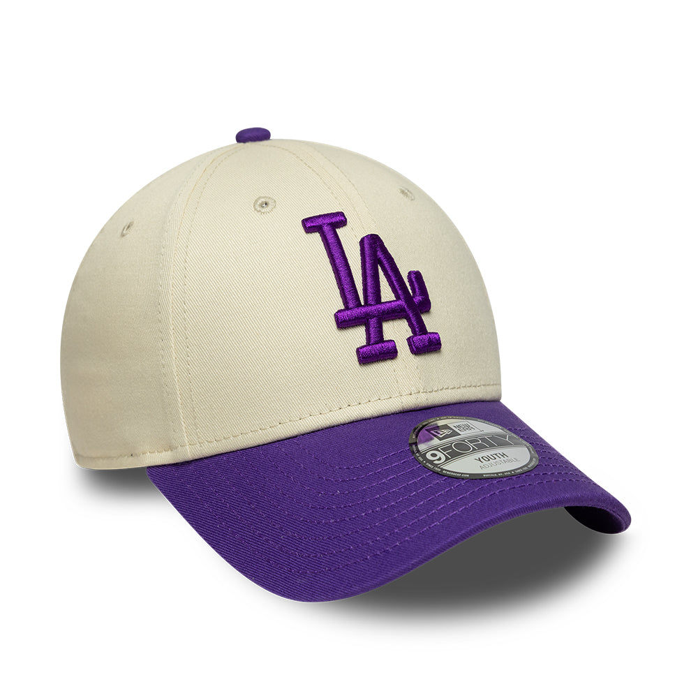 Casquette Enfant 9FORTY MLB League Essential L.A. Dodgers beige-violet NEW ERA